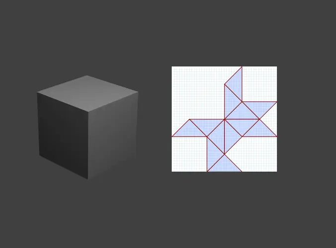 Sample algorithm result, unwrapped cube