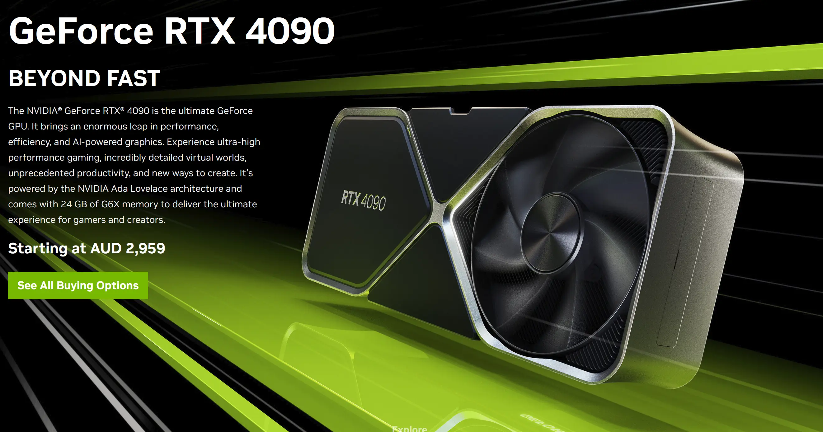 RTX4090 price as of October 2022
