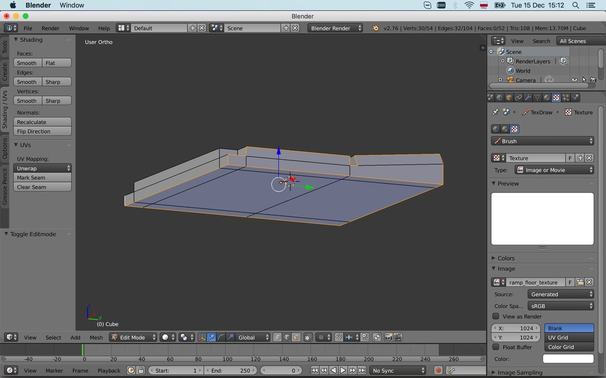 Selecting seam edges