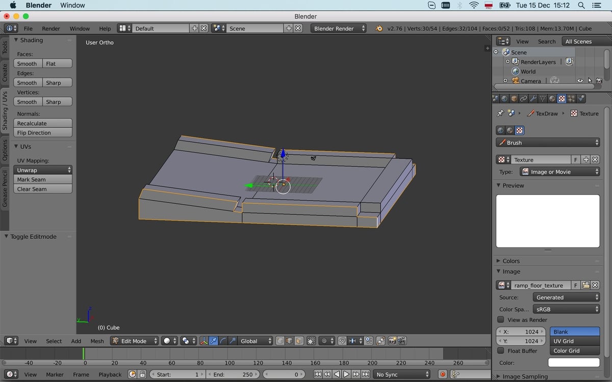 Selecting seam edges