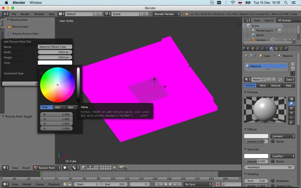 Texture slot creation