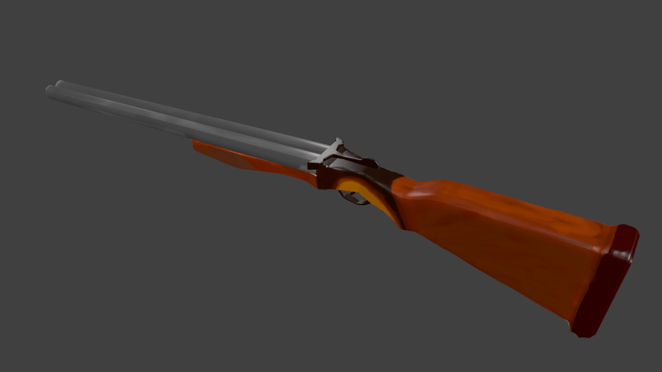 Rifle model with few material properties and a bit of sculpting